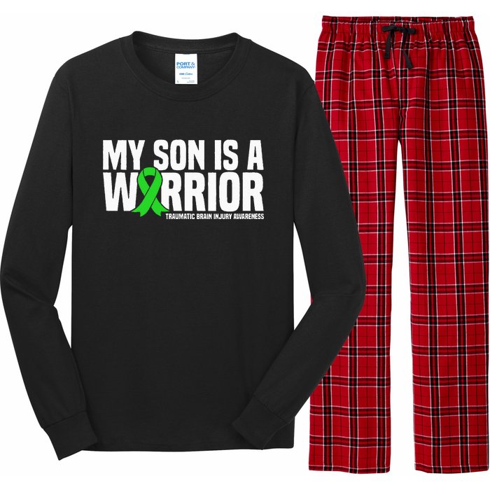 My Son Is A Warrior Traumatic Brain Injury Awareness Long Sleeve Pajama Set