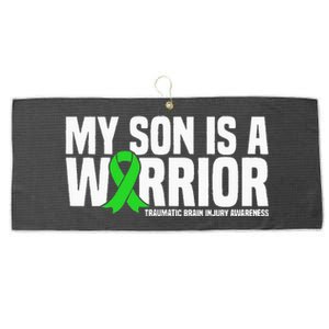 My Son Is A Warrior Traumatic Brain Injury Awareness Large Microfiber Waffle Golf Towel