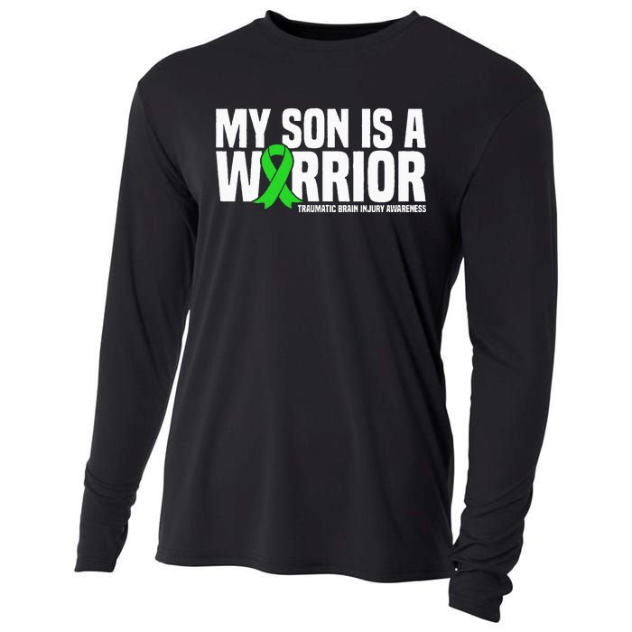 My Son Is A Warrior Traumatic Brain Injury Awareness Cooling Performance Long Sleeve Crew