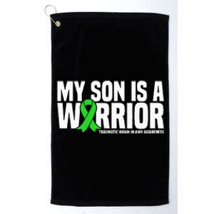 My Son Is A Warrior Traumatic Brain Injury Awareness Platinum Collection Golf Towel