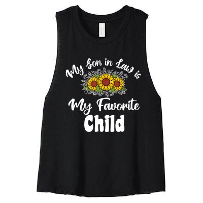 My Son In Law Is My Favorite Child For Mother In Law Women's Racerback Cropped Tank