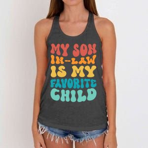 My Son In Law Is My Favorite Child Son In Law Funny Groovy Women's Knotted Racerback Tank