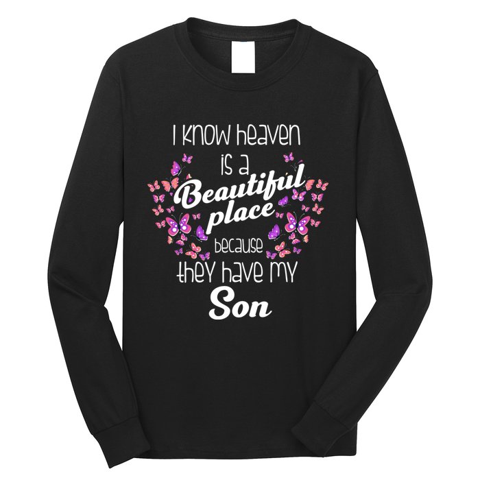 My Son Is My Guardian Angel In Heaven Grief To Son Long Sleeve Shirt