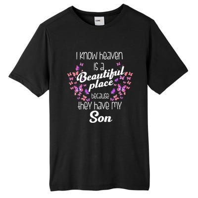 My Son Is My Guardian Angel In Heaven Grief To Son Tall Fusion ChromaSoft Performance T-Shirt