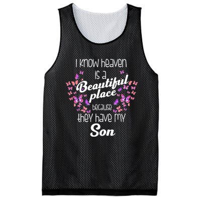 My Son Is My Guardian Angel In Heaven Grief To Son Mesh Reversible Basketball Jersey Tank