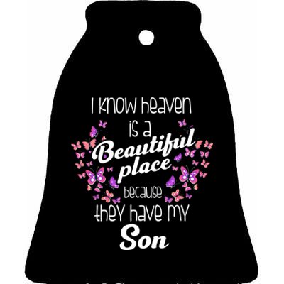 My Son Is My Guardian Angel In Heaven Grief To Son Ceramic Bell Ornament