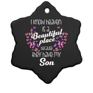 My Son Is My Guardian Angel In Heaven Grief To Son Ceramic Star Ornament