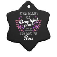 My Son Is My Guardian Angel In Heaven Grief To Son Ceramic Star Ornament