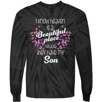 My Son Is My Guardian Angel In Heaven Grief To Son Tie-Dye Long Sleeve Shirt