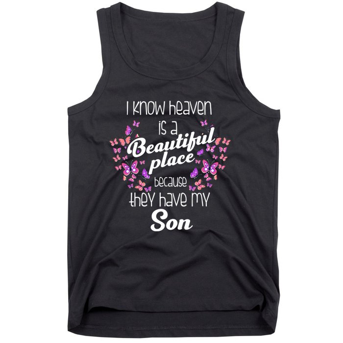 My Son Is My Guardian Angel In Heaven Grief To Son Tank Top