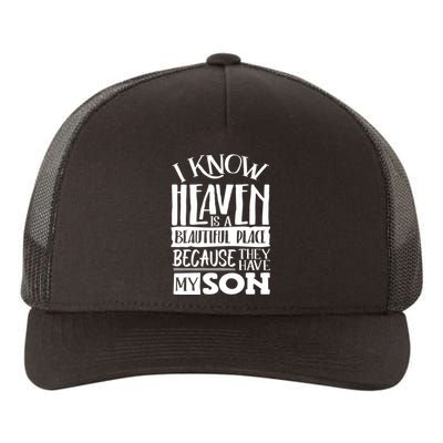 My Son Is My Guardian Angel In Heaven Grief To Son Yupoong Adult 5-Panel Trucker Hat