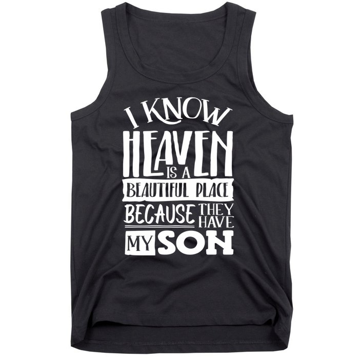 My Son Is My Guardian Angel In Heaven Grief To Son Tank Top