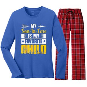 My Son In Law Is My Favorite Child Retro Family Women's Long Sleeve Flannel Pajama Set 