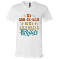 My Son In Law Is My Favorite Child Vintage Mother In Law Retro Father In Law V-Neck T-Shirt