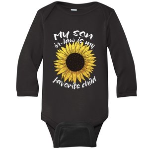 My Son In Law Is My Favorite Child Family Sunflower Baby Long Sleeve Bodysuit