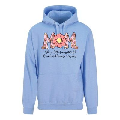 Mom She Is Clothed In Gratitude Unisex Surf Hoodie