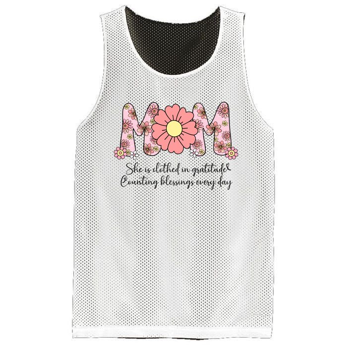 Mom She Is Clothed In Gratitude Mesh Reversible Basketball Jersey Tank