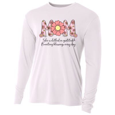 Mom She Is Clothed In Gratitude Cooling Performance Long Sleeve Crew