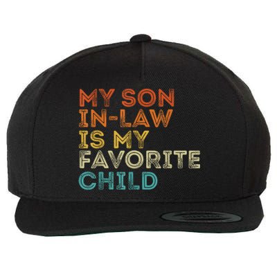 My Son In Law Is My Favorite Child Funny Retro Vintage Wool Snapback Cap