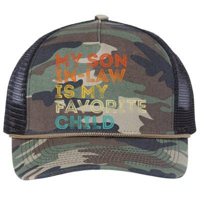 My Son In Law Is My Favorite Child Funny Retro Vintage Retro Rope Trucker Hat Cap