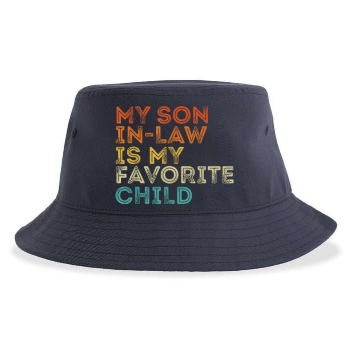 My Son In Law Is My Favorite Child Funny Retro Vintage Sustainable Bucket Hat