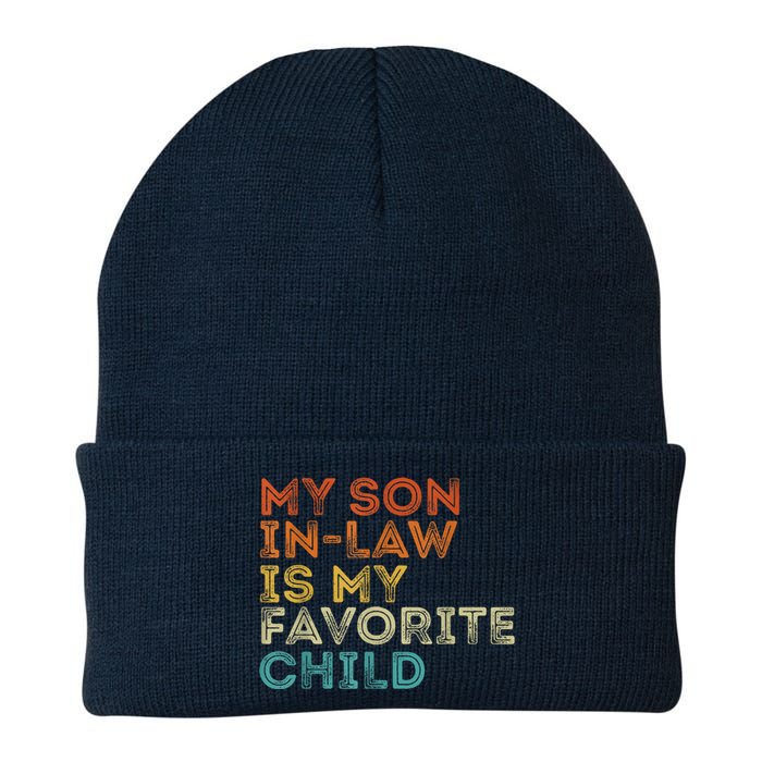 My Son In Law Is My Favorite Child Funny Retro Vintage Knit Cap Winter Beanie