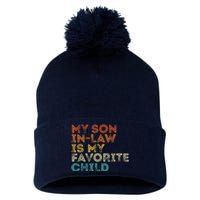 My Son In Law Is My Favorite Child Funny Retro Vintage Pom Pom 12in Knit Beanie