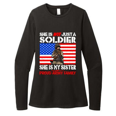 My Sister Is A Soldier Proud Army Family Funny Gift Military Sibling Cute Gift Womens CVC Long Sleeve Shirt