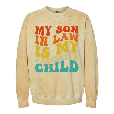 My Son In Law Is My Favorite Child Funny Family Humor Retro Colorblast Crewneck Sweatshirt