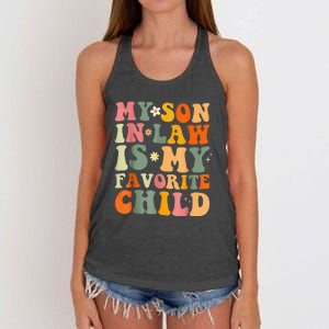 My Son In Law Is My Favorite Child Funny Family Matching Women's Knotted Racerback Tank