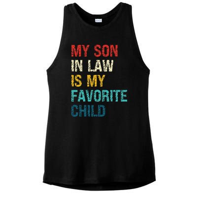 My Son In Law Is My Favorite Child Funny Family Ladies PosiCharge Tri-Blend Wicking Tank