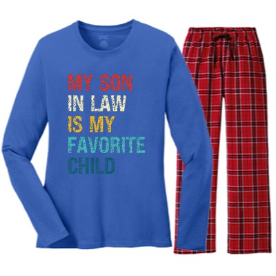 My Son In Law Is My Favorite Child Funny Family Women's Long Sleeve Flannel Pajama Set 