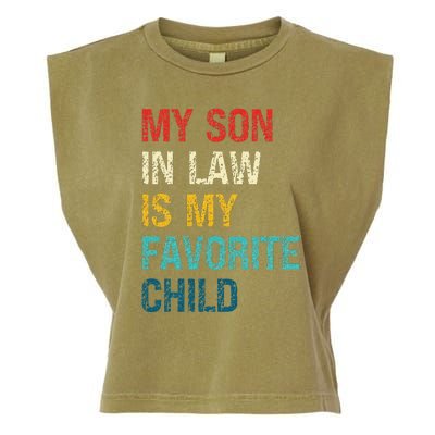 My Son In Law Is My Favorite Child Funny Family Garment-Dyed Women's Muscle Tee