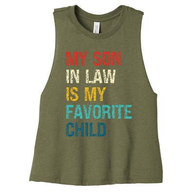 My Son In Law Is My Favorite Child Funny Family Women's Racerback Cropped Tank