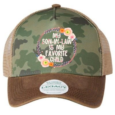 My Son In Law Is My Favorite Child Floral Flower Wreath Legacy Tie Dye Trucker Hat