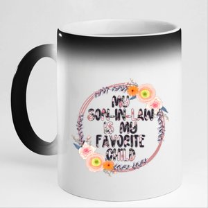 My Son In Law Is My Favorite Child Floral Flower Wreath 11oz Black Color Changing Mug