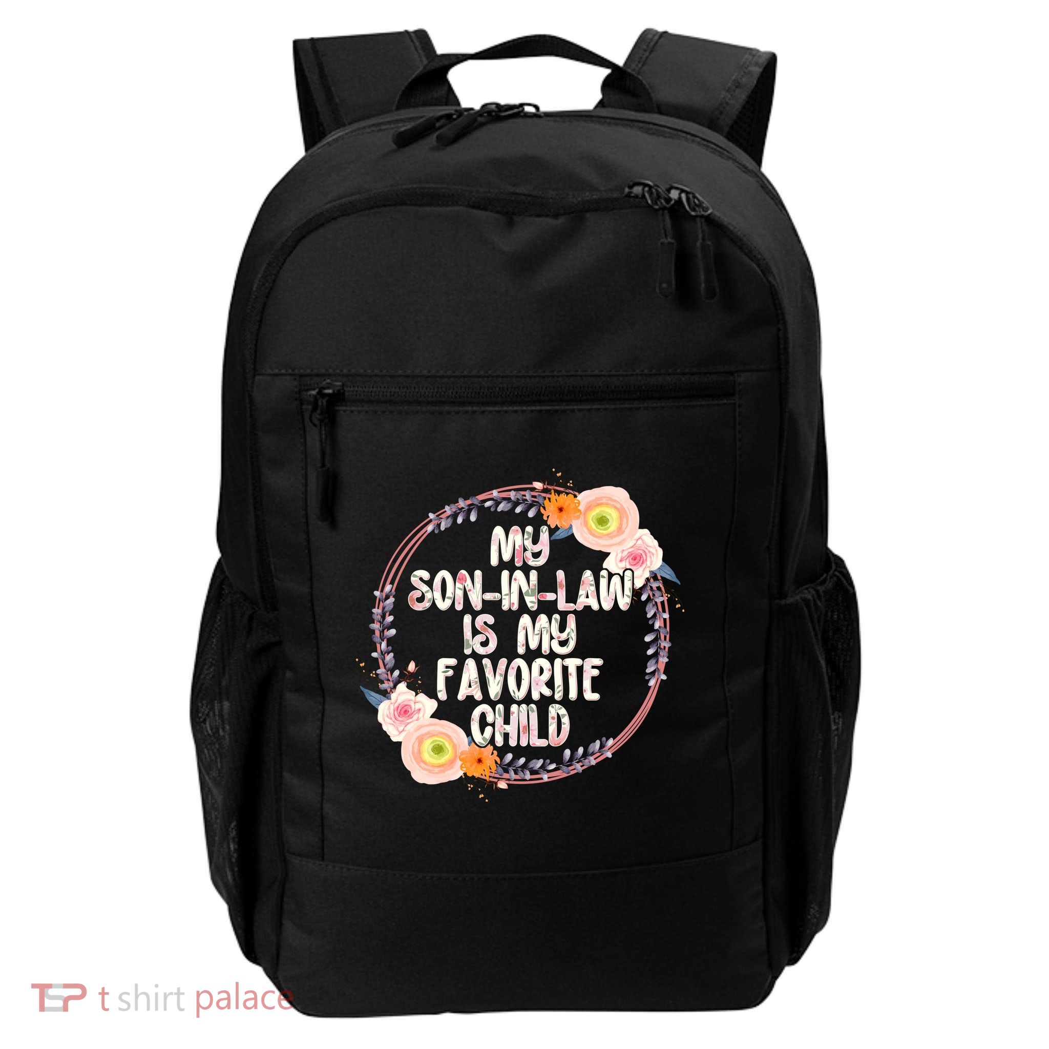 My Son In Law Is My Favorite Child Floral Flower Wreath Backpack