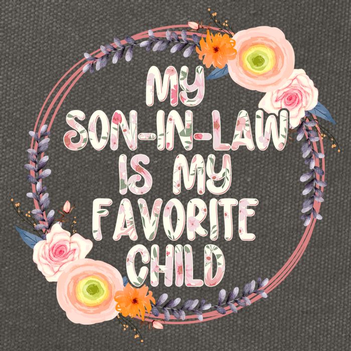 My Son In Law Is My Favorite Child Floral Flower Wreath Cotton Canvas Backpack