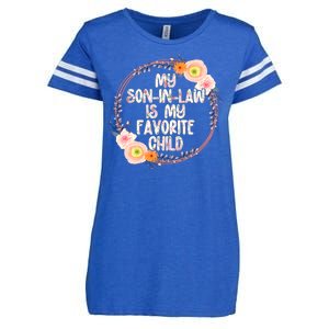 My Son In Law Is My Favorite Child Floral Flower Wreath Enza Ladies Jersey Football T-Shirt