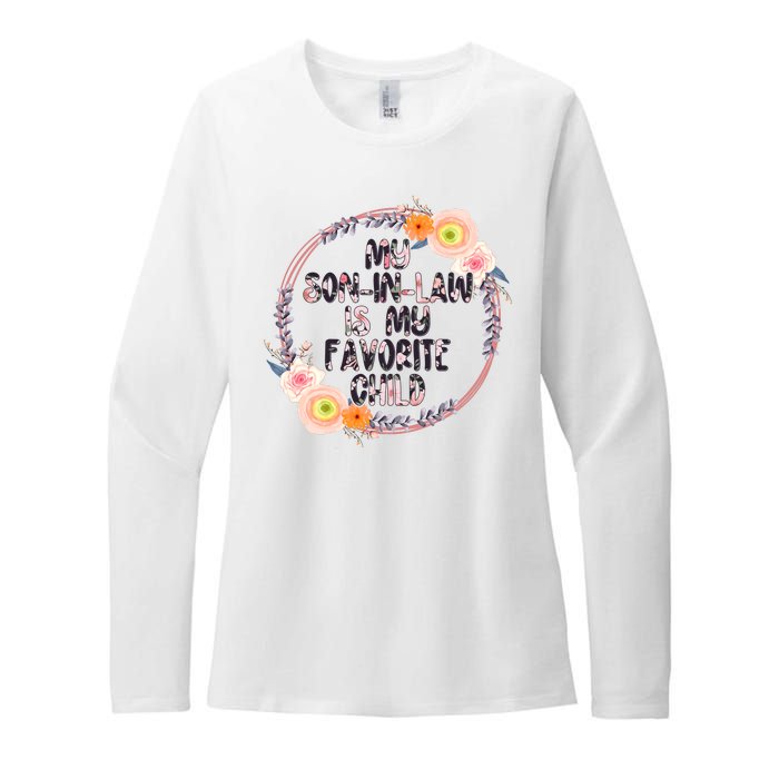 My Son In Law Is My Favorite Child Floral Flower Wreath Womens CVC Long Sleeve Shirt