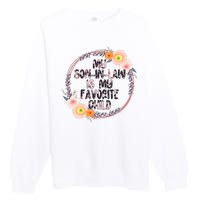 My Son In Law Is My Favorite Child Floral Flower Wreath Premium Crewneck Sweatshirt