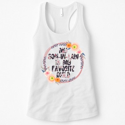 My Son In Law Is My Favorite Child Floral Flower Wreath Womens Tank Top