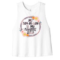 My Son In Law Is My Favorite Child Floral Flower Wreath Women's Racerback Cropped Tank