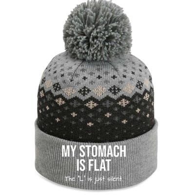 My Stomach Is Flat The L Is Just Silent The Baniff Cuffed Pom Beanie