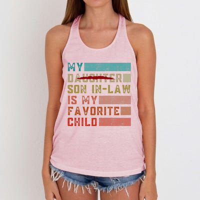 My Son In Law Is My Favorite Child Funny Replaced Daughter Women's Knotted Racerback Tank