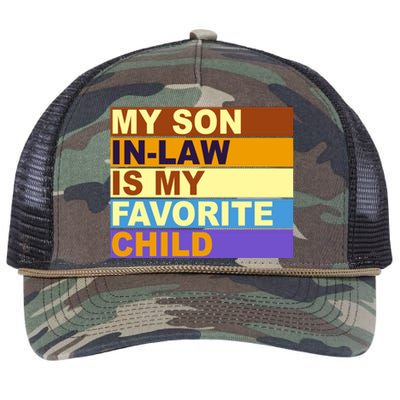 My Son In Law Is My Favorite Child Funny Family Matching Retro Rope Trucker Hat Cap