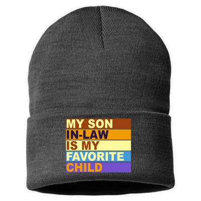 My Son In Law Is My Favorite Child Funny Family Matching Sustainable Knit Beanie