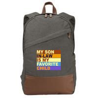 My Son In Law Is My Favorite Child Funny Family Matching Cotton Canvas Backpack