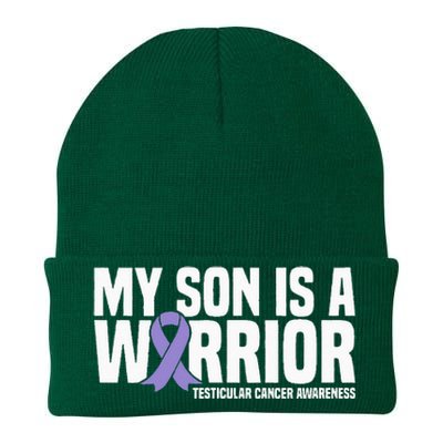 My Son Is A Warrior Testicular Cancer Awareness Knit Cap Winter Beanie