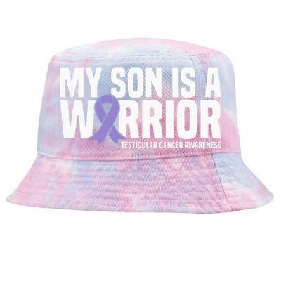 My Son Is A Warrior Testicular Cancer Awareness Tie-Dyed Bucket Hat